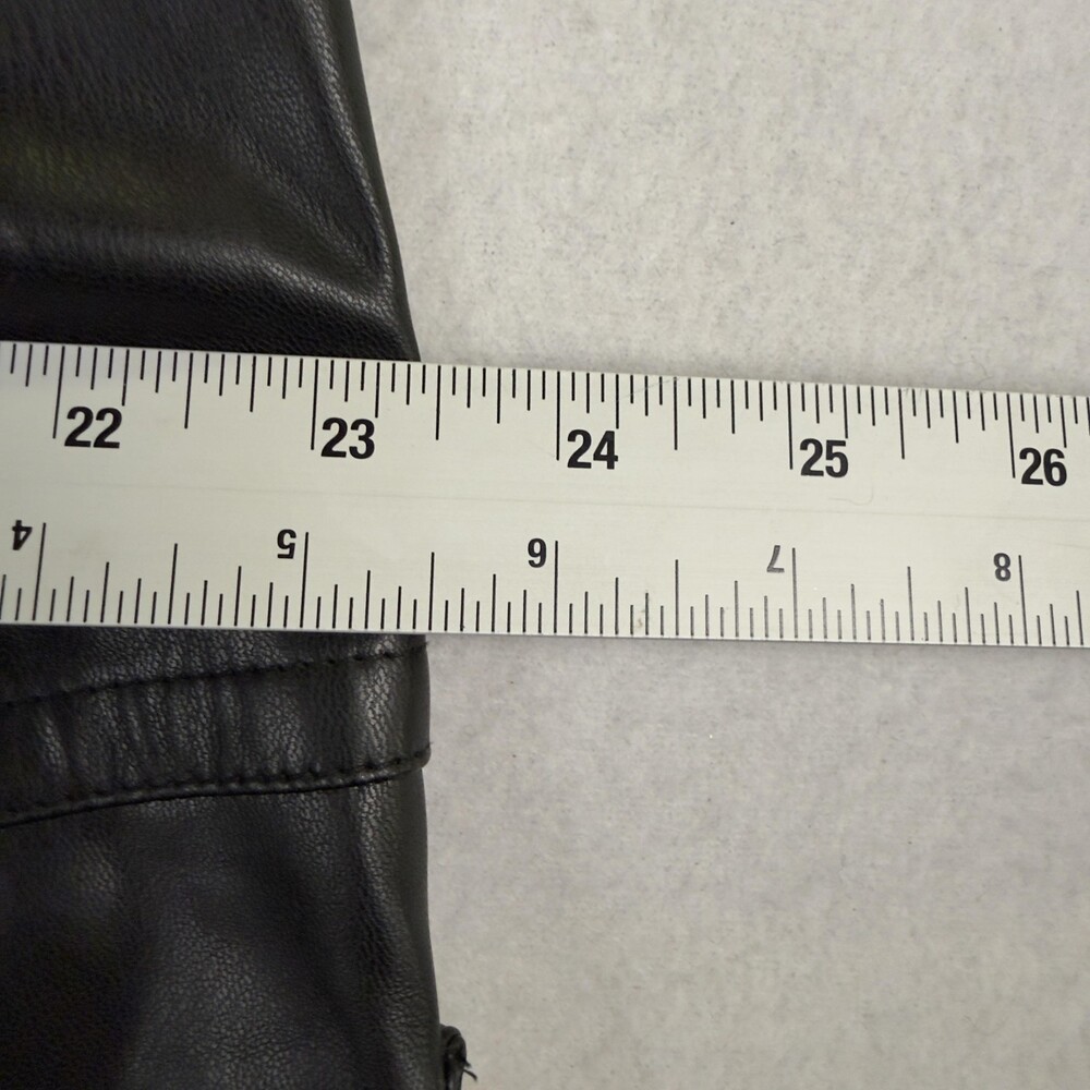 New HYFVE Faux Leather Cargo Pants High Rise Wide Leg Y2K Utility Black Sz XL - Picture 14 of 16
